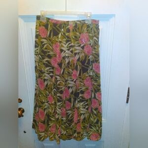 Anne Klein New York Spring Sequin Florals And Grass Skirt Size 8